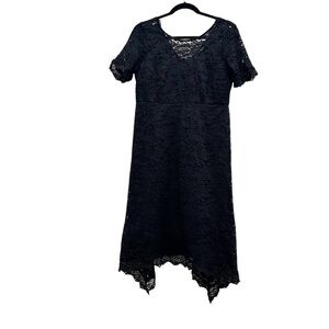 A Pea In The Pod Black Maternity Midi Dress Size Small Lace Evening Party